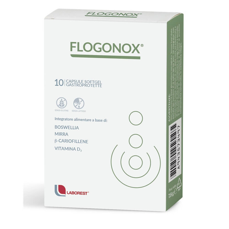 Complément alimentaire Flogonox, 10 gélules molles gastro-résistantes, Laborest Italia