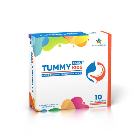 Tummy Bleu Kids Digestive System Supplement with Tummy Inulin, 10 sachets, Bleu Pharma