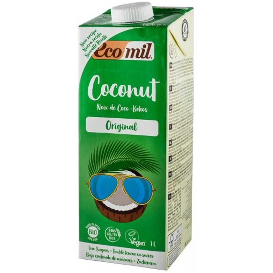 Boisson végétale à la noix de coco biologique sucrée à l'agave, 1 L, Ecomil