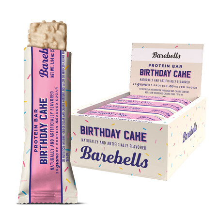 Barebells Protein Bar Birthday Cake, barre protéinée au goût de gâteau d'anniversaire, 55g