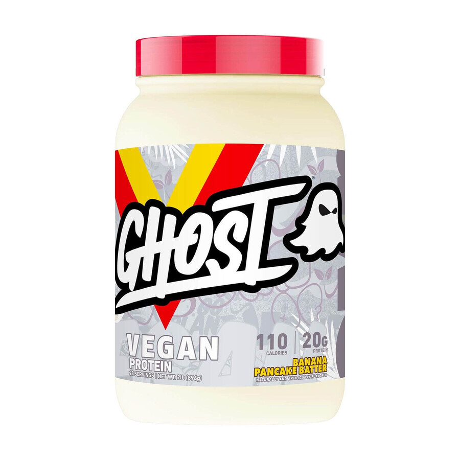 Ghost Vegan Protein, masa para tortitas de plátano con sabor a proteína vegetal, 896 G