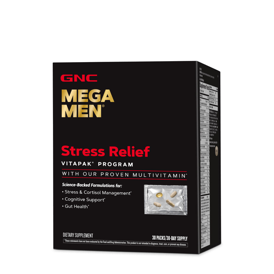 Gnc Mega Men Vitapak Stress Relief, Programma di riduzione dello stress, 30 bustine