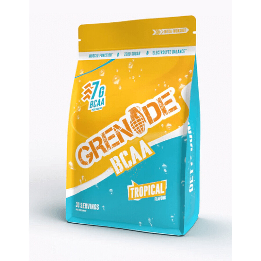 Grenade Bcaa Tropical, Formule d'acides aminés Bcaa avec arôme tropical, 390 g