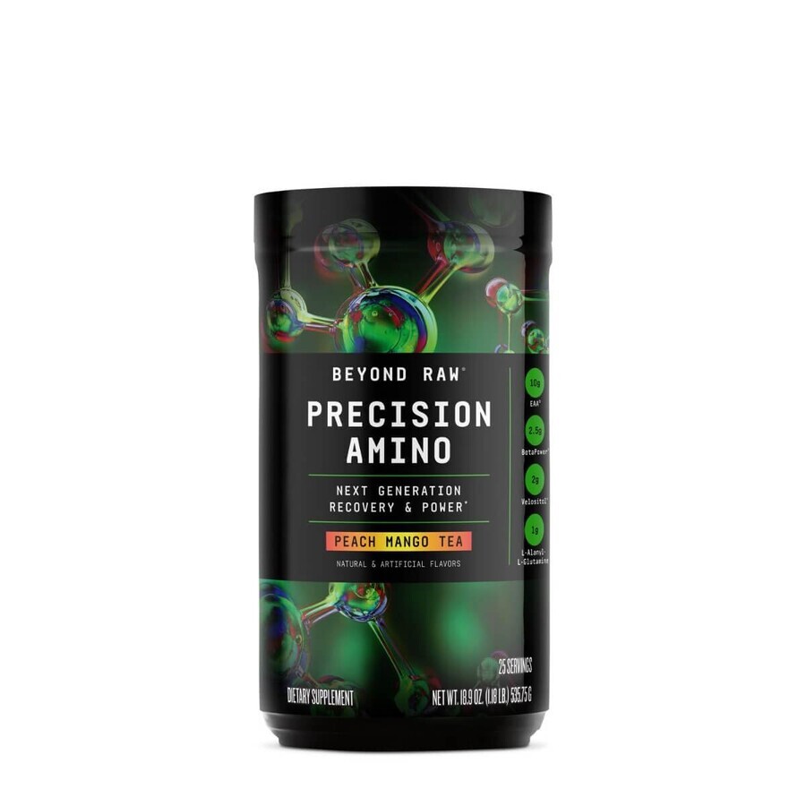 Gnc Beyond Raw Precision Amino, Aminoacizi Cu Aroma De Ceai De Piersici Si Mango, 535.75 G