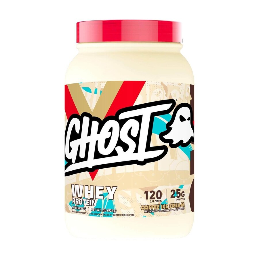 Ghost Whey Protein, Proteína de suero con sabor a helado de café, 924 G