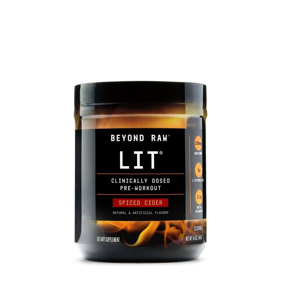 Gnc Beyond Raw Lit, Pre-workout Formula, Spiced Cider Flavored, 414 G