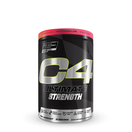 Cellucor C4 Ultimate Strenght Pre-workout, Formula Avansata Pentru Forta Cu Aroma De Pepene Rosu, 554 G