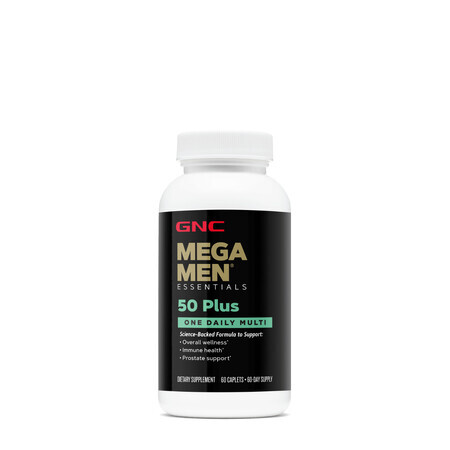 Gnc Mega Men 50 Plus One Daily, Multivitaminencomplex voor mannen - Ondersteuning voor ogen, hart en hersenen, 60 Tb