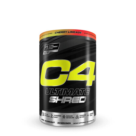 Cellucor C4 Ultimate Shred Pre-workout, Advanced Definition Formula with Cherry Lemonade Lemonade Flavor, 402 G