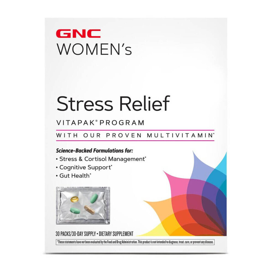 Gnc Women's Vitapak Stress Relief, Programma ter vermindering van stress, 30 pakjes