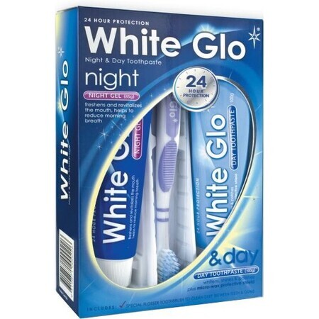 White Glo Set di paste sbiancanti giorno e notte 185 g