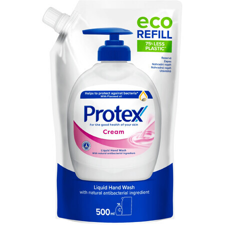 Sapone liquido Protex Cream con protezione antibatterica naturale ricarica da 500 ml