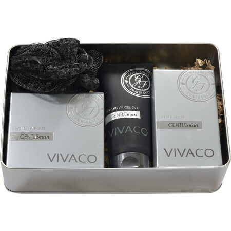 Vivaco Gift pack Gentleman silver edition - EDP 50ml + gel de duș 200ml + aftershave 100ml + 1x cadou