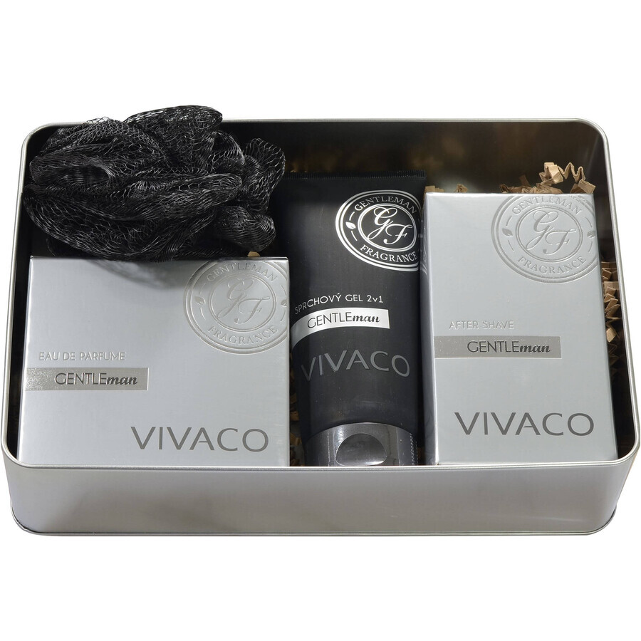 Vivaco Gift pack Gentleman silver edition - EDP 50ml + gel de duș 200ml + aftershave 100ml + 1x cadou