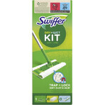 Kit de démarrage Swiffer avec 1 manche, 8 lingettes sèches et 3 chiffons de nettoyage