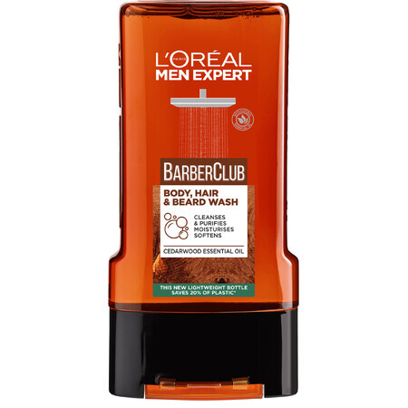 L'Oréal Paris Men Expert Barber Club Gel de duș pentru corp, păr, barbă și barbă, 300 ml