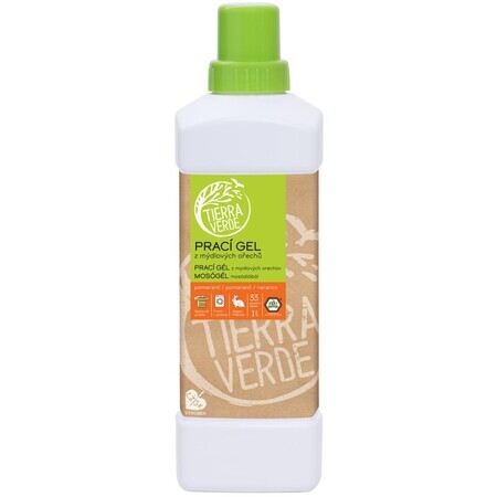 Tierra Verde Soapnut Gel lavant à l'huile essentielle d'orange bio 1 litre