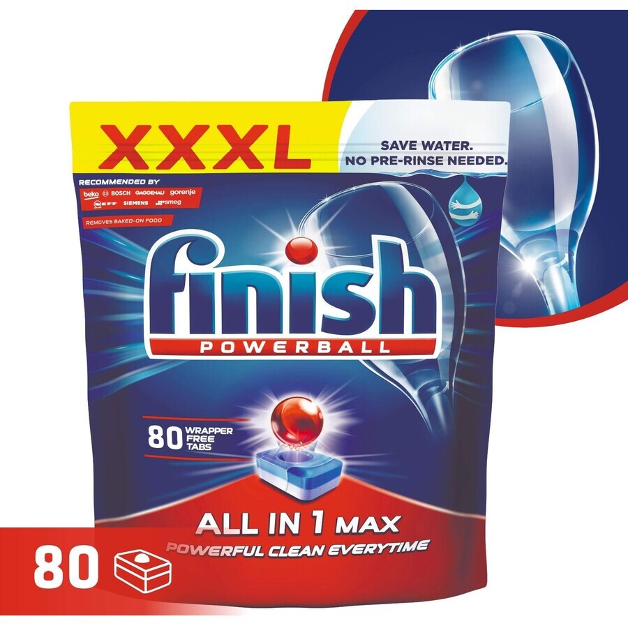 Finish All-in-1 Max Tablettes pour lave-vaisselle 80 pcs