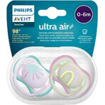 Philips Avent Ultra Air Schnuller 0-6m Mädchen (Regenbogen) 2 Stück