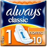 Always Classic Standart Serviettes hygiéniques Always Classic, 10 pièces