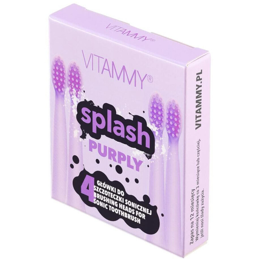 Vitammy SPLASH Ersatz-Zahnbürstengriffe lila 4 Stück