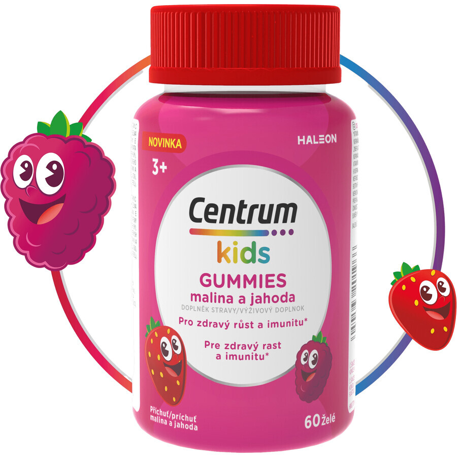 Centrum Kids Kids Gummies multivitamines pour enfants gelée de framboise et de fraise 60 pièces