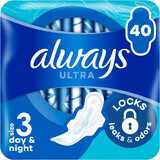 Serviettes hygiéniques Always Ultra Day & Night (taille 3) avec ailettes 40 pièces