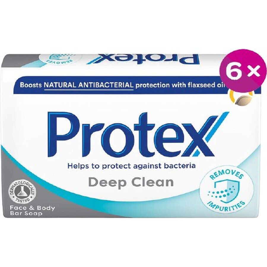 Protex Deep Clean Vaste zeep met natuurlijke antibacteriële bescherming 6 x 90 g