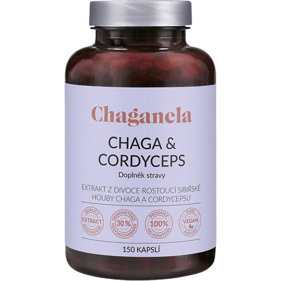 Chaganela Chaga Extrakt mit Cordyceps 150 Kapseln