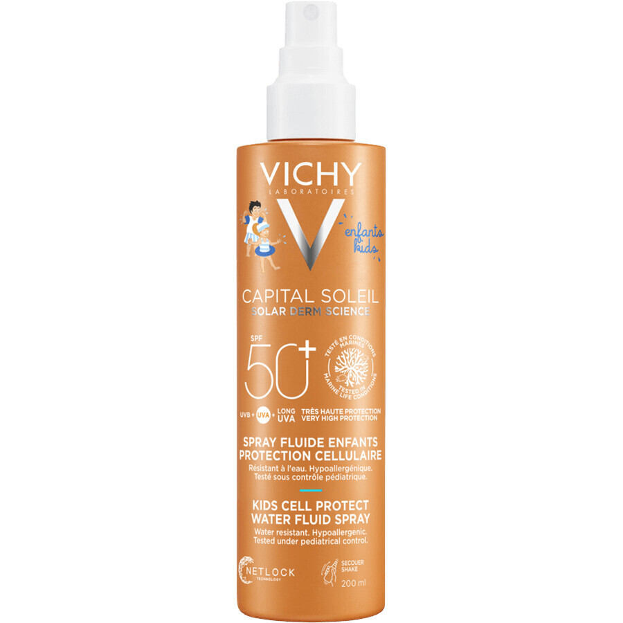 Vichy Capital Soleil Spray Fluide également adapté à la peau sensible des enfants SPF50+ 200 ml