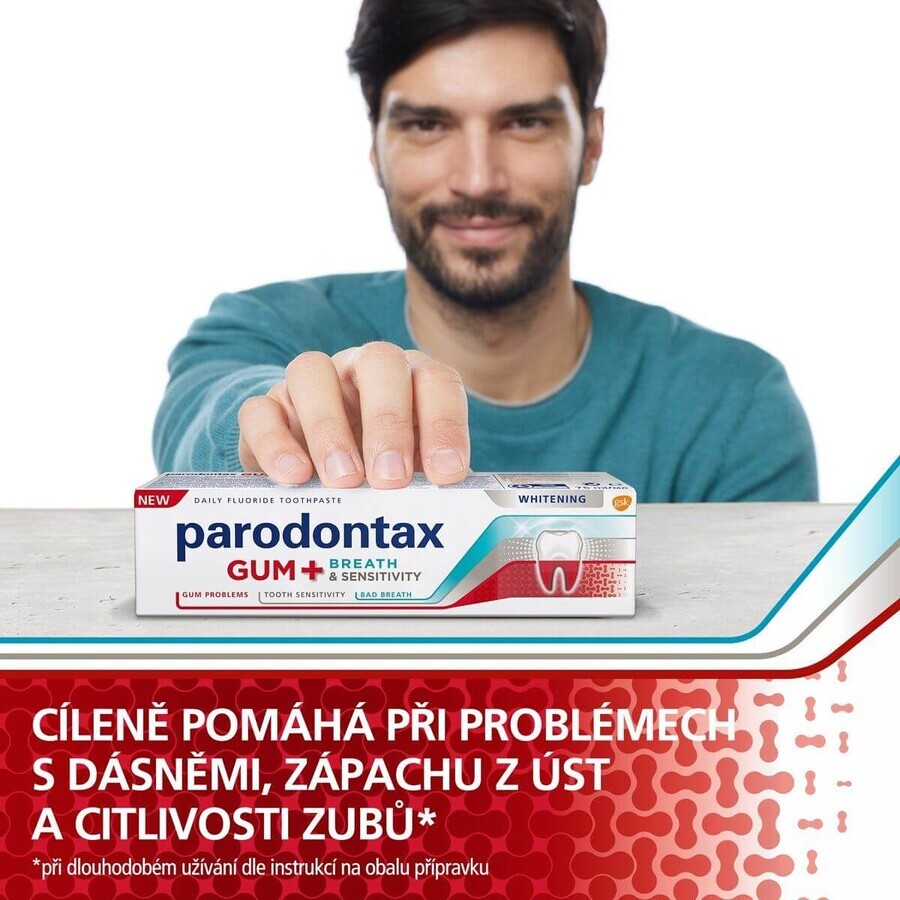 Parodontax White DUO for gums, breath and sensitive teeth, whitening 2 x 75 ml