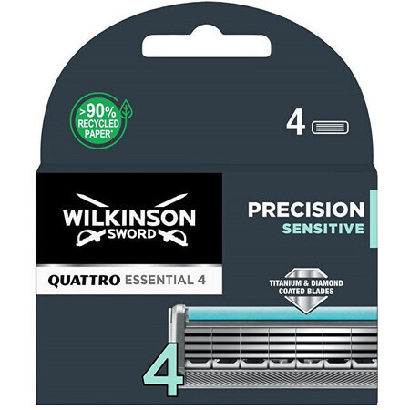 Wilkinson Sword Quattro titanium sensitve vervangingskop 4 stuks