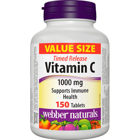 Webber Naturals Vitamin C 1000 mg gradual release, 150 tablets