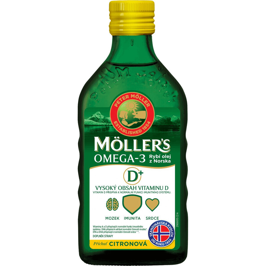 Mollers Omega 3 OLIO DI PESCE adulti 50+ gusto limone 250 ml