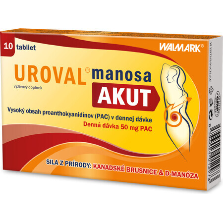 Walmark Uroval Uroval Mannose Akut 10 comprimés