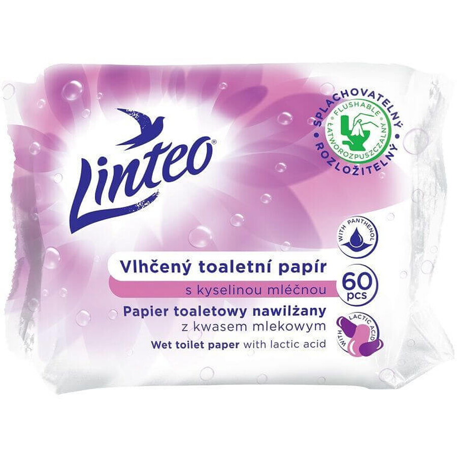 Linteo Papier hygiénique hydraté à l'acide lactique. 60 pièces