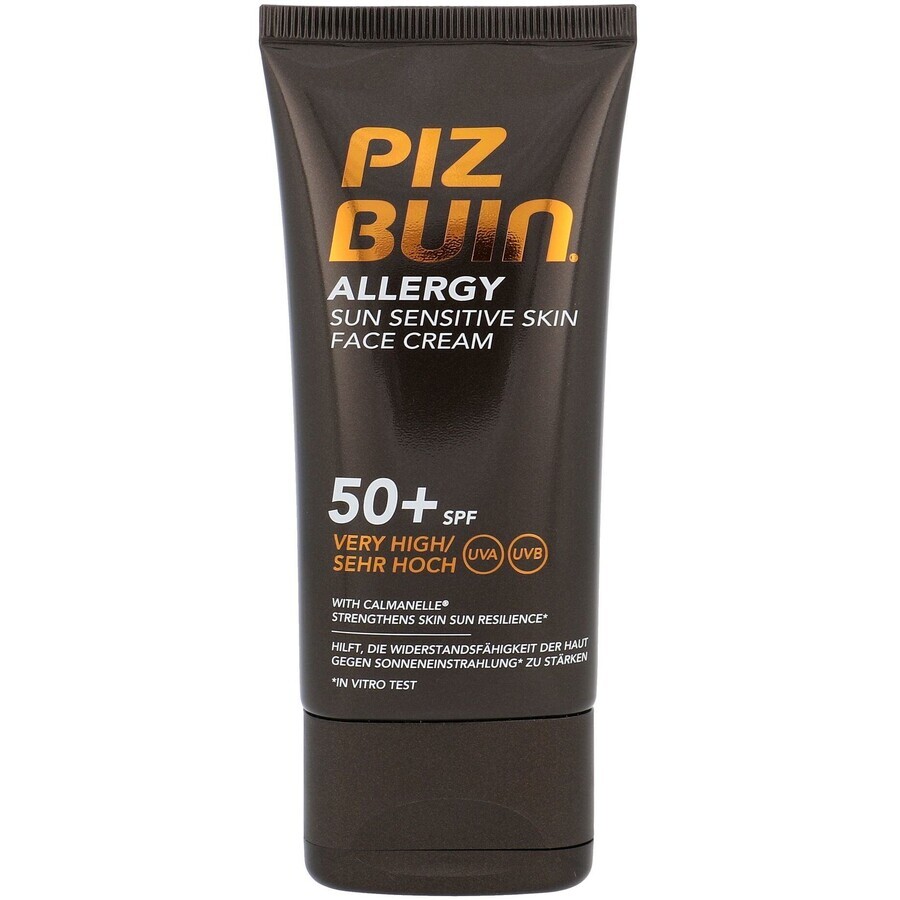 Piz Buin Crème solaire anti-allergique pour le visage SPF50, 50 ml