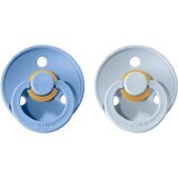 BIBS Colour Natural rubber soothers, size 1 - Sky Blue/Baby Blue, 2 pcs