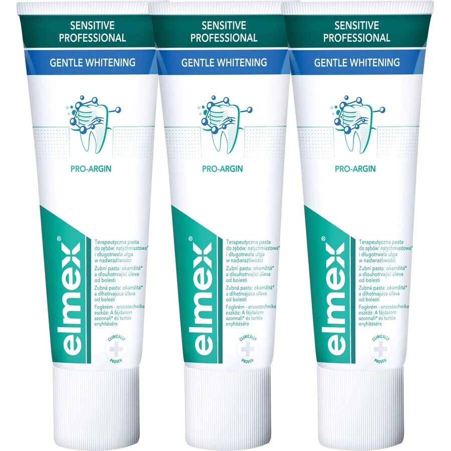 Elmex Sensitive Professional Dentifrice blanchissant doux pour dents sensibles 3 x 75 ml