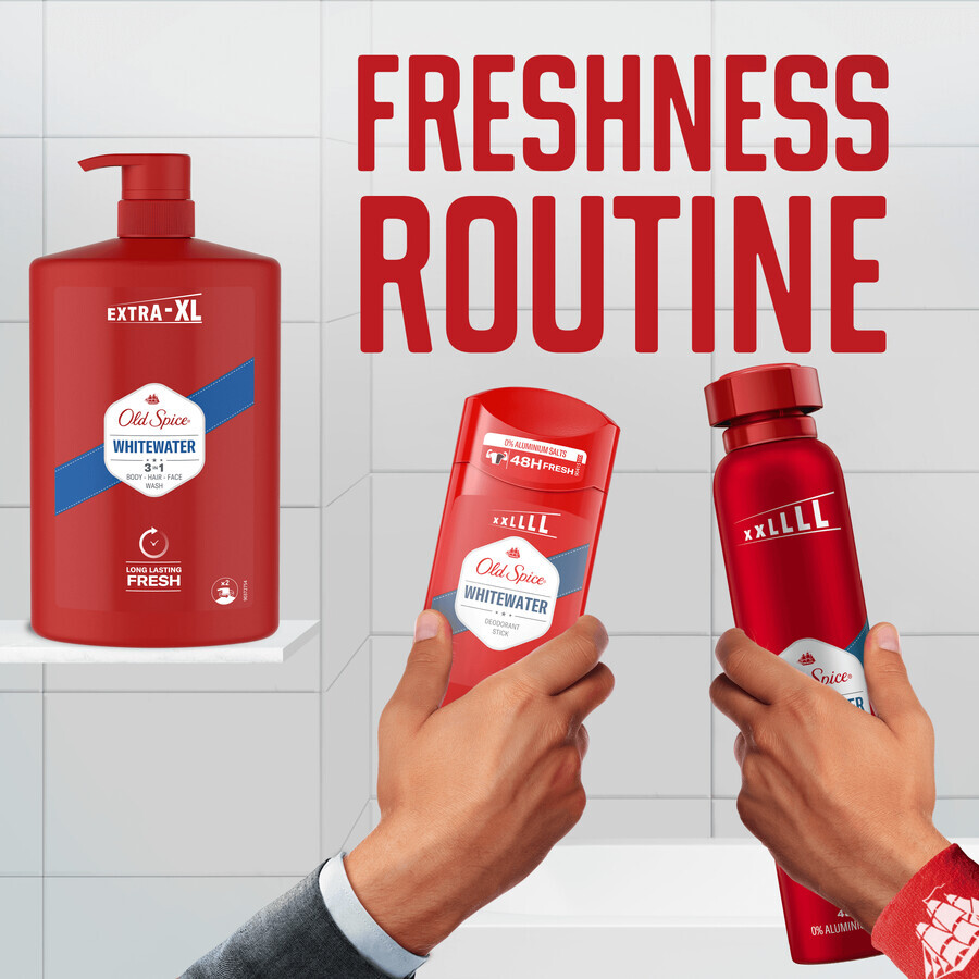 Old Spice Whitewater Gel de duș și șampon pentru bărbați cu aromă proaspătă 1000 ml