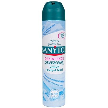 Sanytol Déodorant désinfectant, surfaces et textiles Parfum de montagne 300 ml