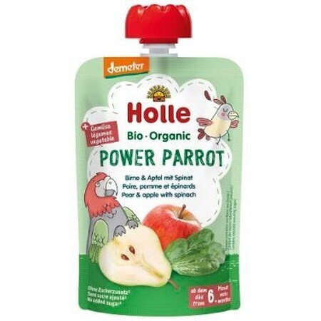 Holle Organic Puree - Power Paradise - Poires avec pommes et épinards 100 g