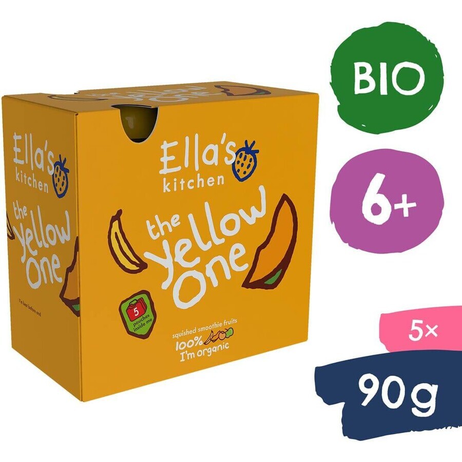 Ella's Kitchen BIO Yellow One Purée de fruits avec banane 5 x 90 g