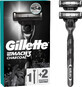 Rasoir pour homme Gillette Mach3 Charcoal + 2 t&#234;tes de rasage