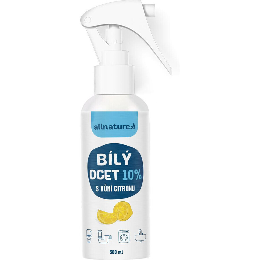 Allnature Weißer Essig 10% mit Zitronengeschmack 500 ml