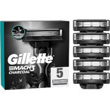 Gillette Mach3 Charcoal têtes de rasage de remplacement pour hommes 5 pcs