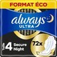 Always Ultra Night Safe Serviettes hygi&#233;niques avec ailettes 72 pcs