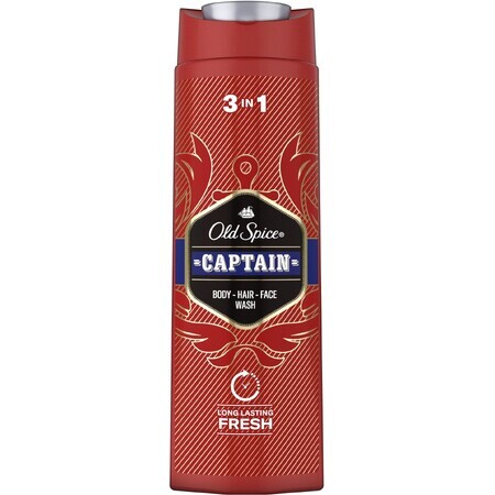 Old Spice Captain Shower gel and shampoo with sandalwood and citrus notes 400 ml