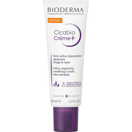 Bioderma Cicabio Cream+ SPF 50+ crème apaisante et régénérante 40 ml