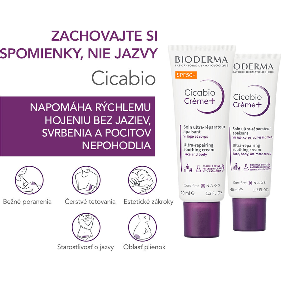 Bioderma Cicabio Cream+ SPF 50+ crème apaisante et régénérante 40 ml